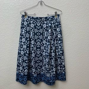 Blue floral A-line skirt